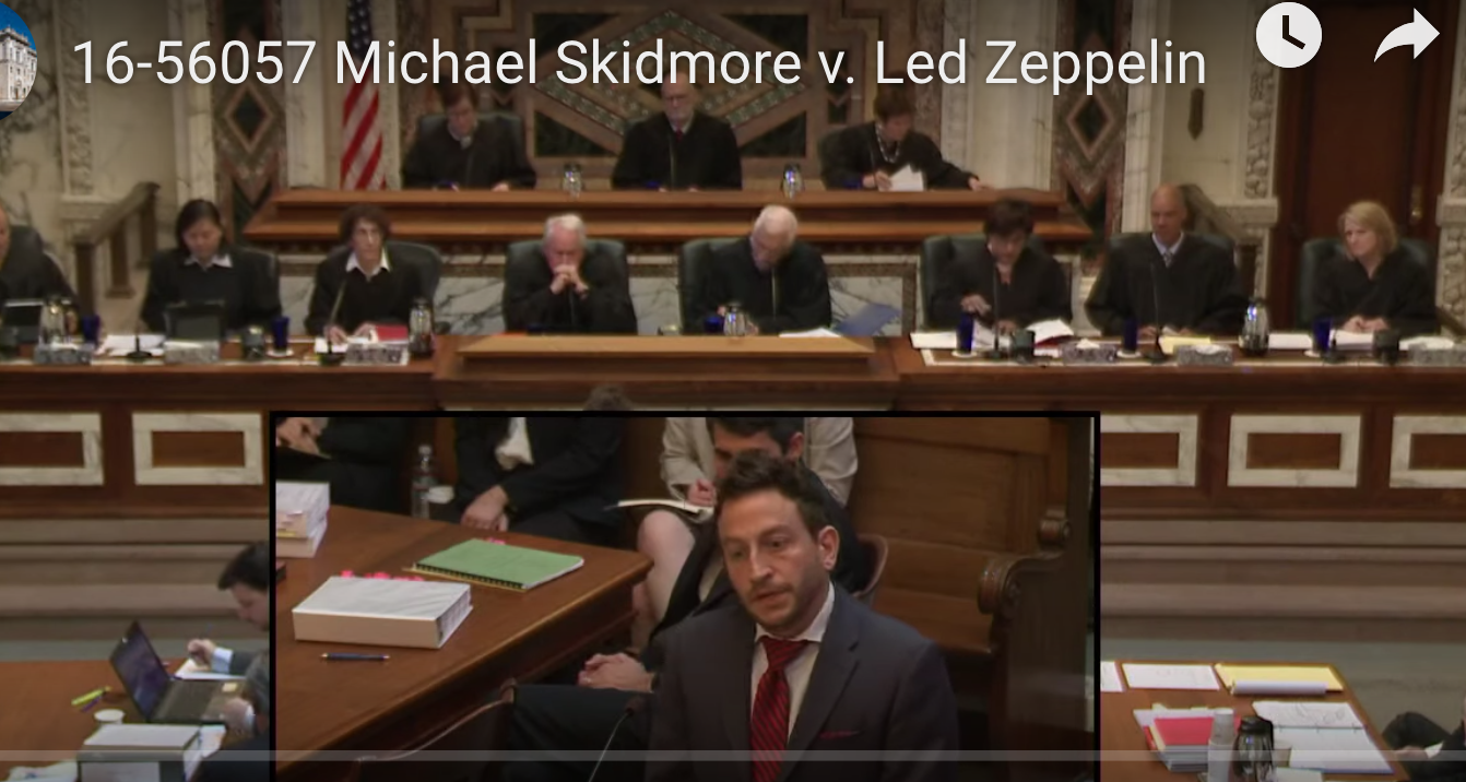 A Few Observations From the Ninth Circuit En Banc Argument in Skidmore v. Led Zeppelin